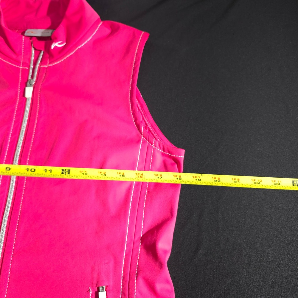 KJUS Golf Vest Womens Medium Hot Pink Full Zip Softshell White Performance Layer - Picture 4 of 10